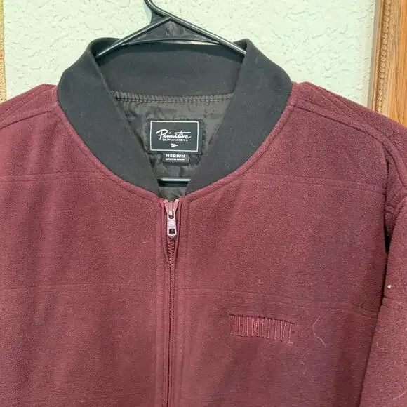 NWOT‎ Primitive Polar Burgundy Bomber Skateboard Designer Jacket Size Medium